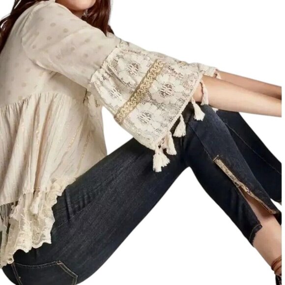 Anthropologie | Pilcro High Rise Skinny Jeans Stretch Denim Snake Trim Size 26 - Picture 4 of 14